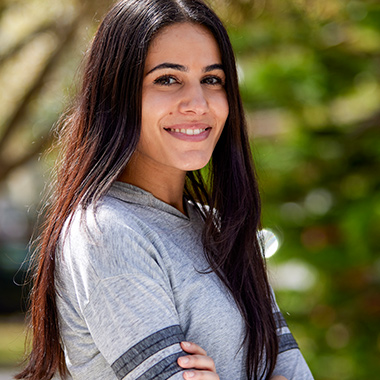 Student smiling to the camera image