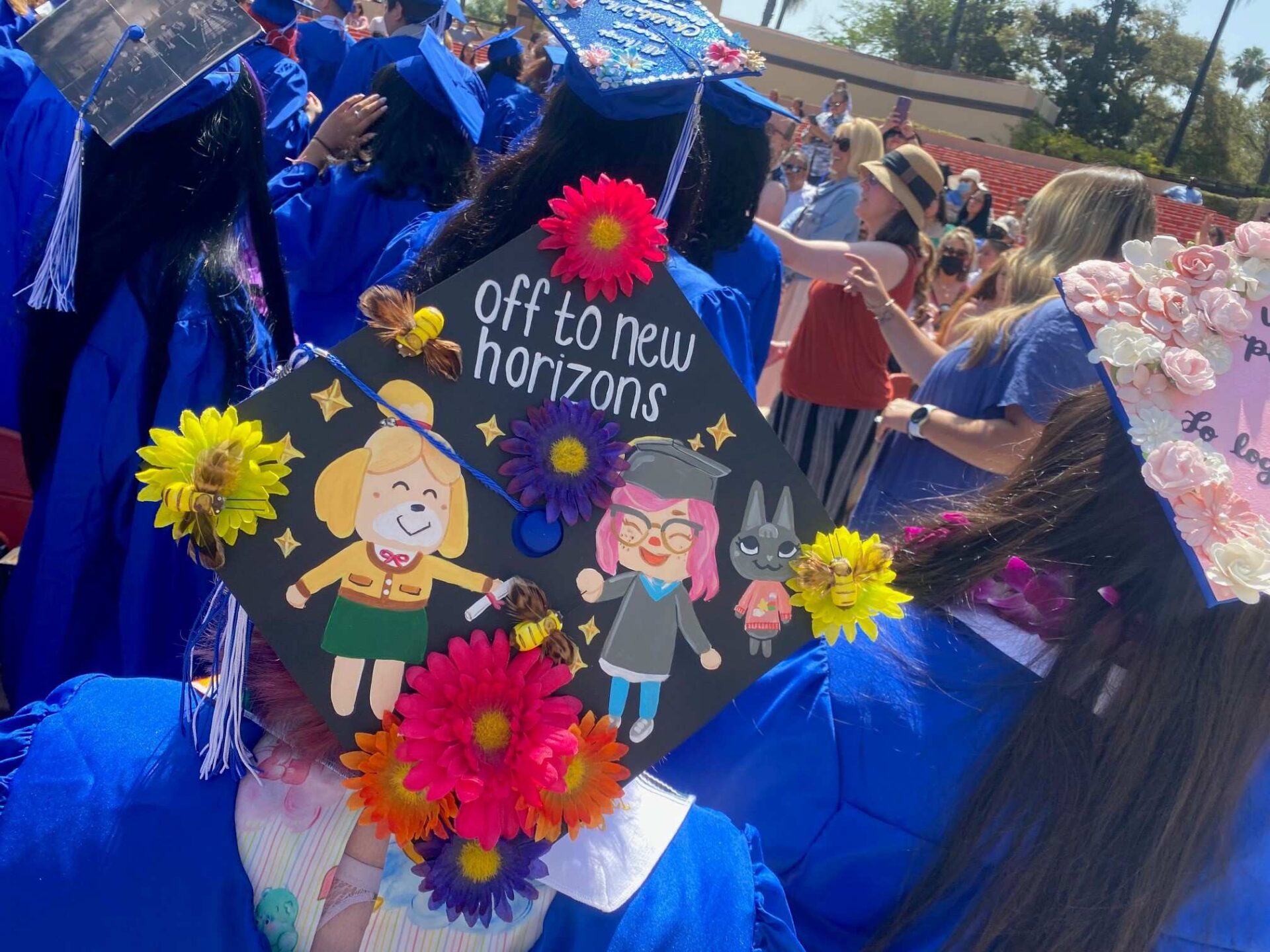 Graduation hat with a phrase on it