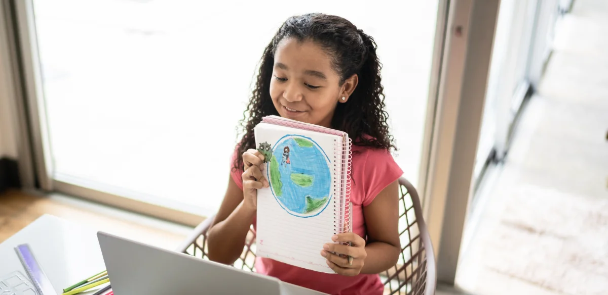 girl with notebook